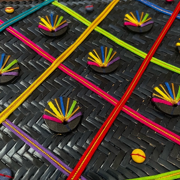 Vintage Handwoven Crossbody Bag or Shoulder Bag with Multicolor Embellishments - Picture 3 of 9